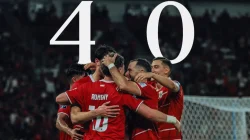 Selebrasi pemain Timnas Indonesia usai memastikan kemenangan dan lolos ke final FIFA Series 2026 di GBK Jakarta.